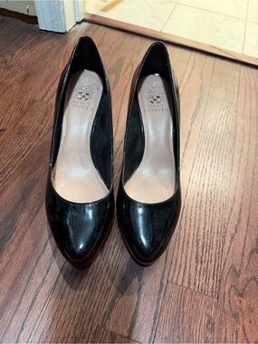 Vince Camuto Black Patent Pointed-Toe Heels